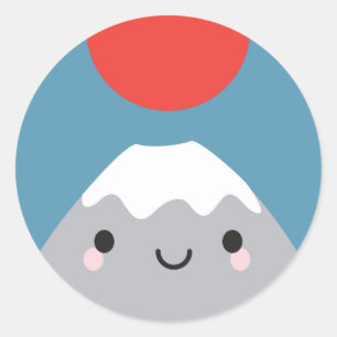 Kawaii Mt Fuji San Classic Round Sticker