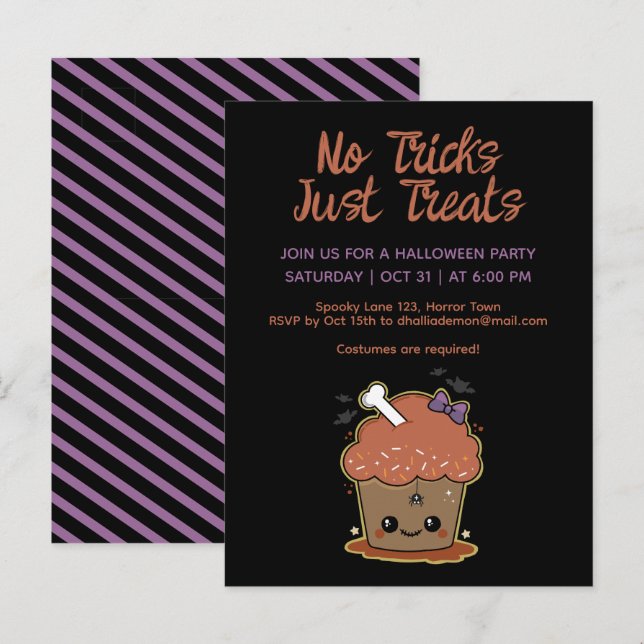 Kawaii Muffin Halloween Party  Postcard (Front/Back)