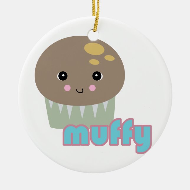 kawaii muffy muffin ceramic ornament (Front)