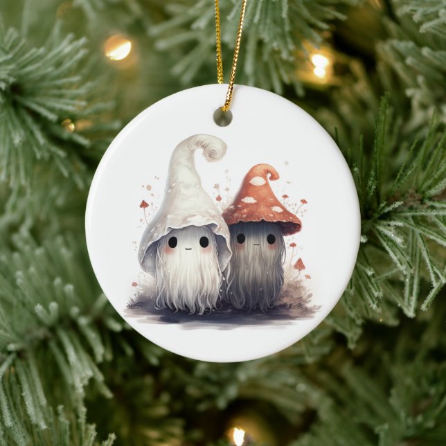 Kawaii Mushroom Trolls Ceramic Ornament (Tree)