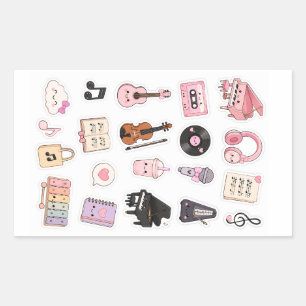 kawaii music stickers pack