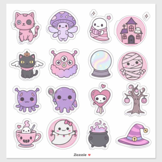 Kawaii Mystical Haunts Sticker Pack  (Sheet)