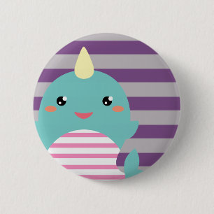 Kawaii Narwhal 2 Inch Round Button