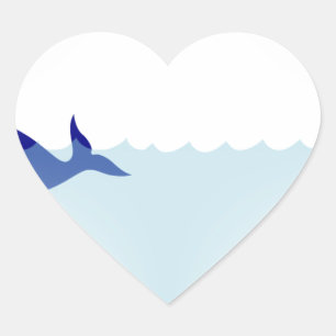 kawaii narwhal heart sticker