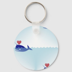 kawaii narwhal keychain