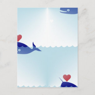kawaii narwhal postcard