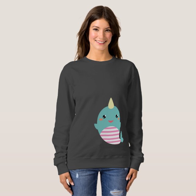 Kawaii Narwhal Sweatshirt (Front Full)