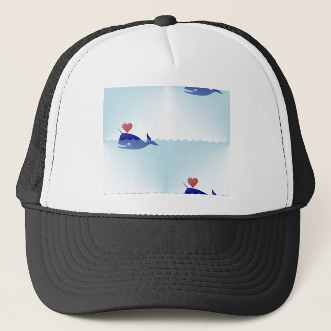 kawaii narwhal trucker hat (Front)