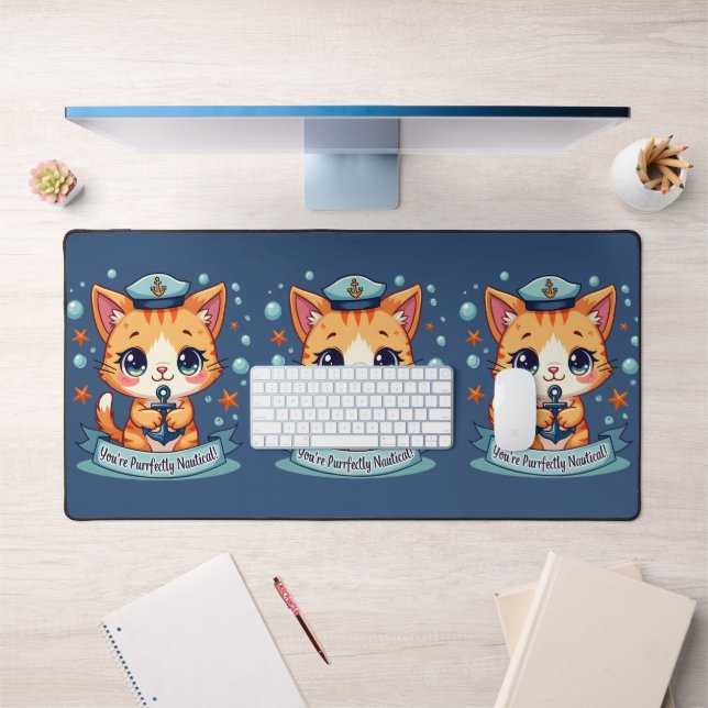 Kawaii Nautical Cat Ancre Pun (Bureau 1)