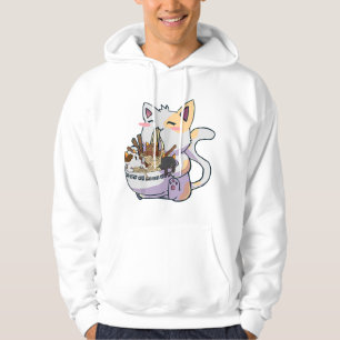 Kawaii Neko Cat Ramen Bowl Anime Japanese Noodles Hoodie