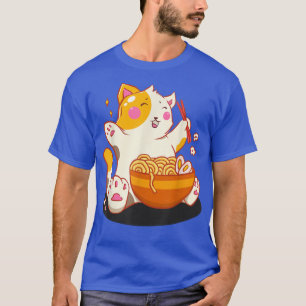 Kawaii Neko Cat Ramen Bowl Anime Japanese Noodles  T-Shirt