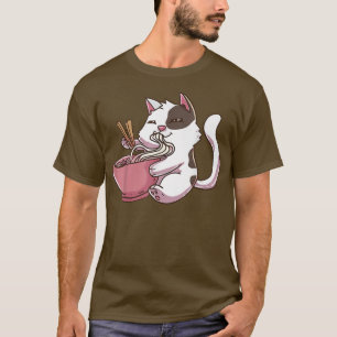 Kawaii Neko Cat Ramen Bowl Anime Japanese Noodles  T-Shirt