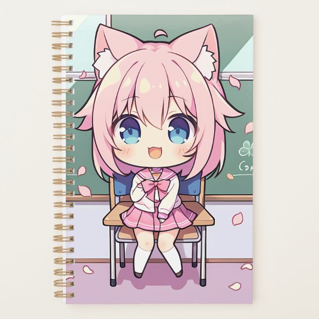 Kawaii neko dans sa salle de rêve Planificateur (Devant)