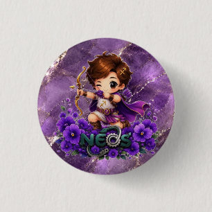 Kawaii Neos Zodiac Sagittarius 1 Inch Round Button