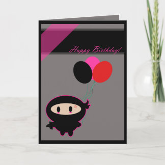 Kawaii Ninja Happy Birthday Card