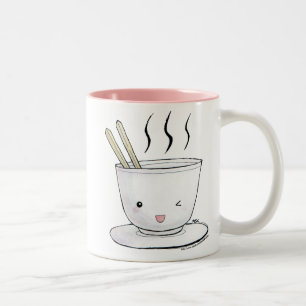kawaii noodles Two-Tone coffee mug