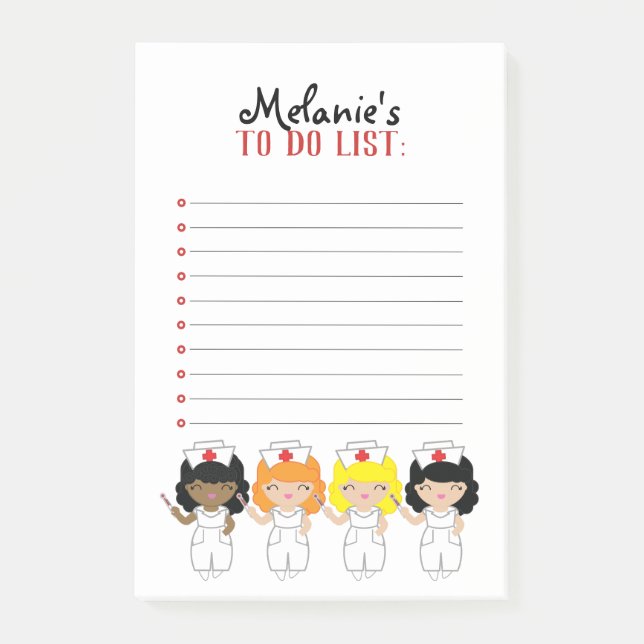 kawaii NURSE SWEETIES to do list Post-it Notes (Front)