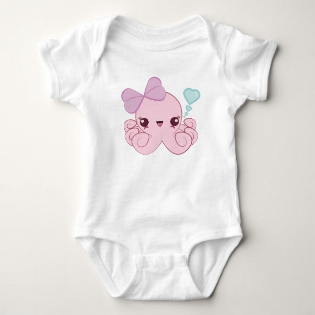 Kawaii Octopus Baby Bodysuit (Front)