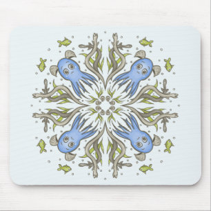Kawaii Octopus Kaleidoscope - Ocean Dreams Kids Mouse Pad