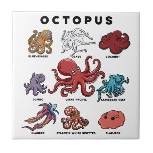 Kawaii Octopus of the Worlds Tile