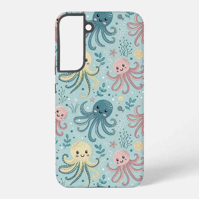 Kawaii Octopus Pattern Samsung Galaxy S22+ Case (Back)