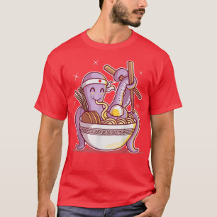 Kawaii Octopus Ramen Noodles Japanese Anime Otaku T-Shirt