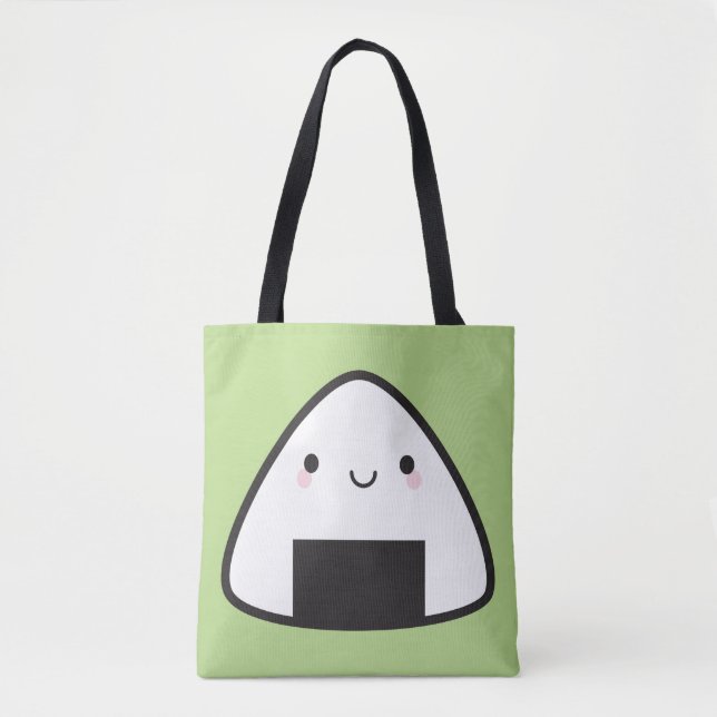 Kawaii Onigiri Rice Ball Tote Bag (Front)