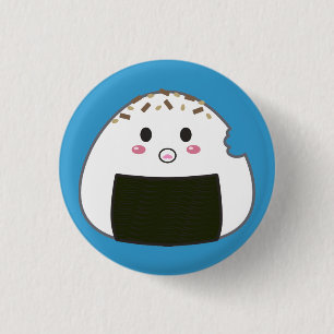 Kawaii "Onigiri" Rice Ball with Bitemark 1 Inch Round Button