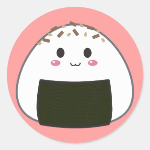 Kawaii "Onigiri" Rice Ball with Toppings Classic Round Sticker