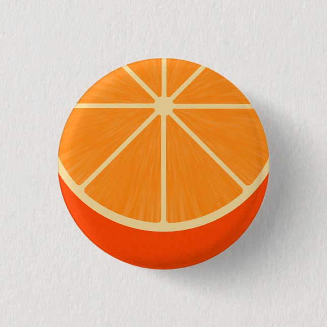 Kawaii Orange Round Button (Front)