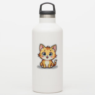 Kawaii Orange Tabby Kitten with Heart Eyes