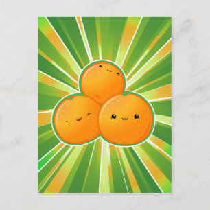 Kawaii Oranges Postcard