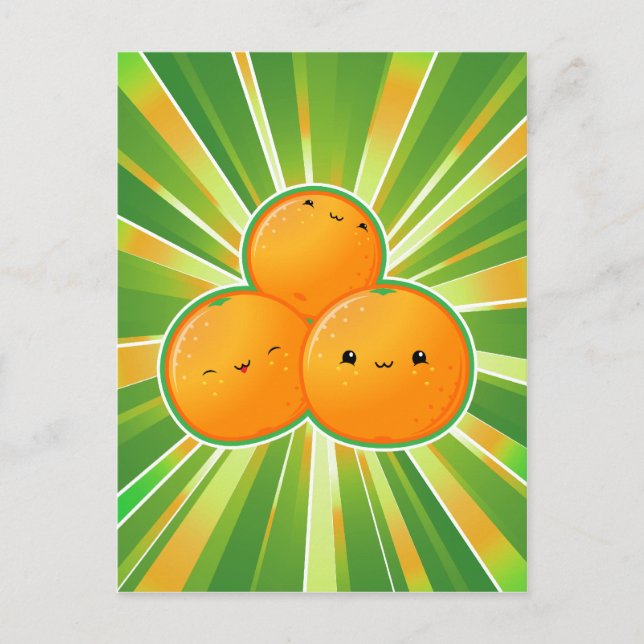 Kawaii Oranges Postcard (Front)
