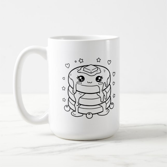 Kawaii pancake stack colouring coffee mug (Left)