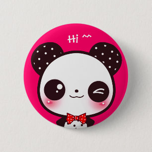 Kawaii panda 2 inch round button