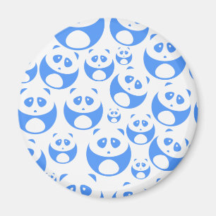 Kawaii Panda Baby Blue and WhitePattern Magnet