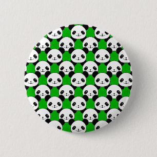 Kawaii Panda Bear Pattern 2 Inch Round Button