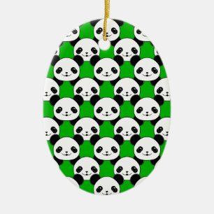Kawaii Panda Bear Pattern Ceramic Ornament