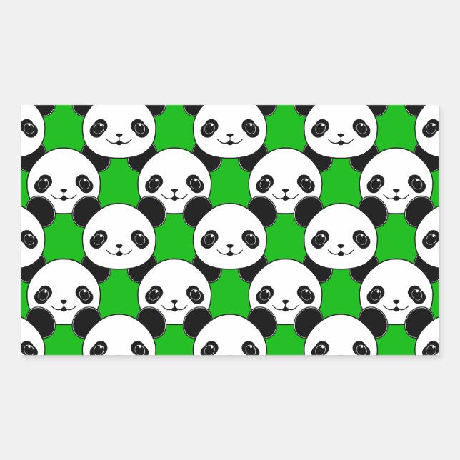 Kawaii Panda Bear Pattern Sticker (Front)