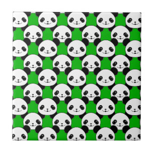 Kawaii Panda Bear Pattern Tile