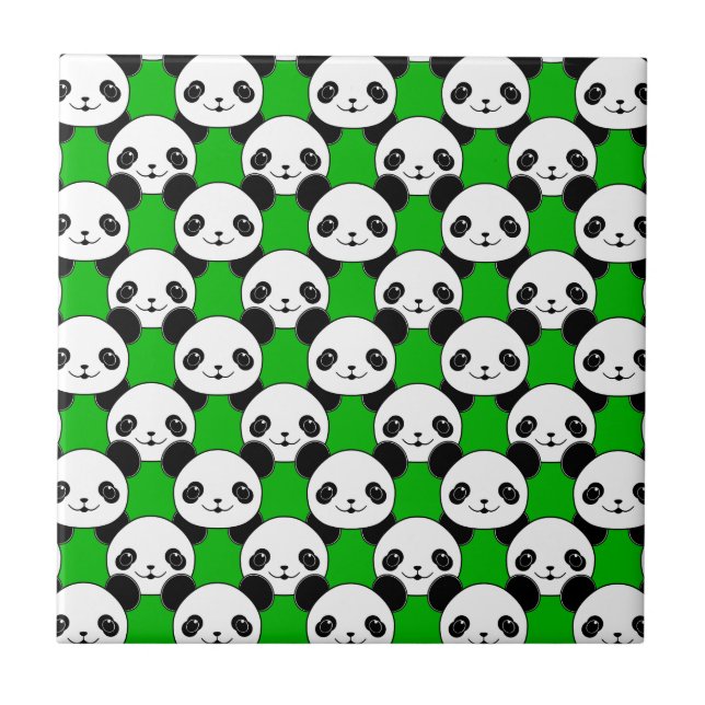 Kawaii Panda Bear Pattern Tile (Front)