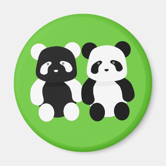 kawaii panda buddies magnet (Front)