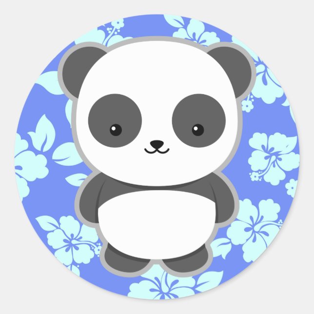 Kawaii Panda Classic Round Sticker (Front)