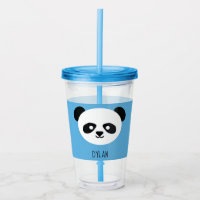 Kawaii Panda Cute Kids Blue Personalized