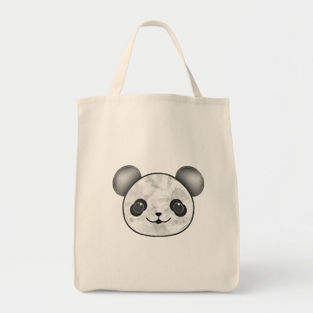Kawaii Panda Drawing In Black And White Tote Bag (Front)