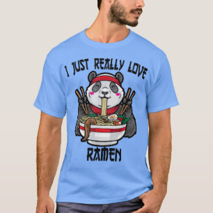 Kawaii panda eat ramen Japanese Anime Noodles  T-Shirt