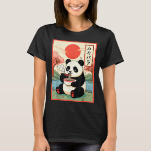 Kawaii Panda Eating Ramen Anime Noodles Japanese P T-Shirt