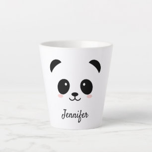 Kawaii panda face personalized latte mug