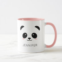 Kawaii panda face personalized pink