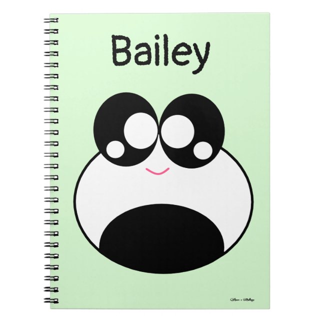 Kawaii Panda Frog Cute Notebook (Front)
